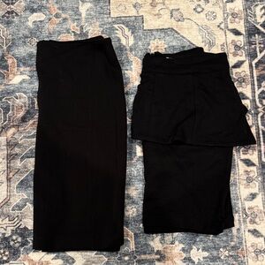 2 Bundle | Size 8| Black Regular Pencil & Peplum Skirt